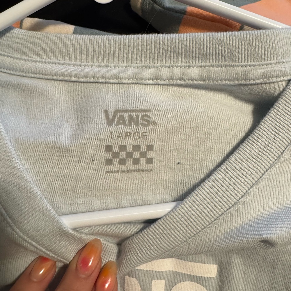 Vans Light Blue and Gray Long Sleeve Tee